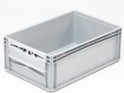 Euro container basicline 600x400x220mm with lockable flap grey