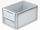 Euro container basicline 600x400x320mm with lockable flap grey