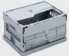 Folding box 400x300 H225mm, grey with hinged lid