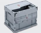 Folding box 400x300 H300mm, grey with hinged lid