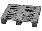 plastic pallet 800x600x140mm with steel reinforcement black