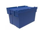 Space-saving container 600x400 H250mm, blue with lid