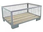 Industrial mesh box pallet, half-height (570mm) without flap