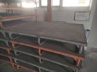Steel flat pallet 1500x1500x220mm mixed red and grey