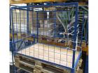 Grid top frame for Euro pallet rigid open on one side blue