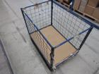 Grid top frame for Euro pallet foldable open on one side blue
