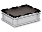 Hinged lid for Euro container RAKO 400x30mm (ESD) conductive black