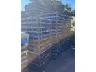 Steel flat pallet (VW) with safety edge blue
